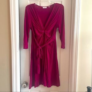 New York & Company magenta 3/4 sleeve dress